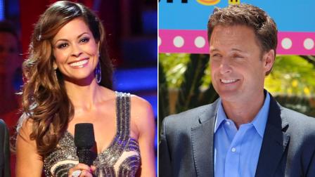 (Left) Brooke Burke-Charvet appears on ABCs Dancing With The Stars: All Stars on Monday, Oct. 1, 2012 (Right) Chris Harrison appears on an episode of ABCs Bachelor Pad.