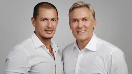 Good Morning America weather anchor Sam Champion and boyfriend Rubem Robierb appear in this undated photo.