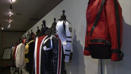 Michael Jacksons costumes are displayed at an auction in Beverly Hills on Sunday, Dec. 2, 2012.