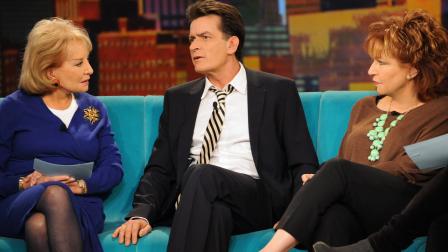 Barbara Walters and Joy Behar talk to Charlie Sheen on The View on Jan. 17, 2013.