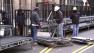 Crews set up for the Oscars on Hollywood Boulevard on Tuesday, Feb. 19, 2013.