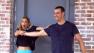 Kym Johnson and Ingo Rademacher share a laugh during rehearsals for Dancing With The Stars.