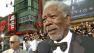 Actor Morgan Freeman speaks with Eyewitness News during the premiere of his new sci-fi film, Oblivion.
