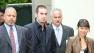 Defense witness Wade Robson, second from left, leaves the Santa Barbara County Courthouse Thursday, May 5, 2005 in Santa Maria, Calif.