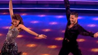 Shake It Up actress Zendaya and partner Val Chmerkovskiy dance the Cha Cha relay on week 10 of Dancing With The Stars on May 20, 2013. They came in first place and received 5 additional points from the judges.