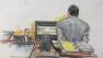 Artist rendering shows someone on the stand in the Michael Jackson wrongful death trial.