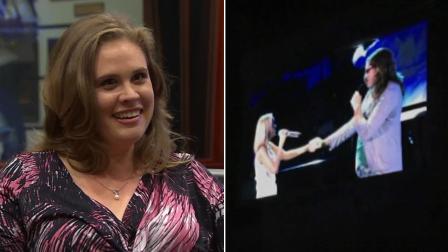 Sarah Horn, a vocal teacher at California Baptist University in Riverside, talks about being called on stage to sing with her idol Kristin Chenoweth at the Hollywood Bowl.