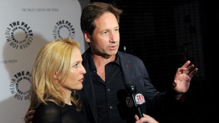 Actors Gillian Anderson and David Duchovny attend The Truth Is Here: David Duchovny and Gillian Anderson on The X-Files at The Paley Center for Media on Saturday, Oct. 12, 2013 in New York.