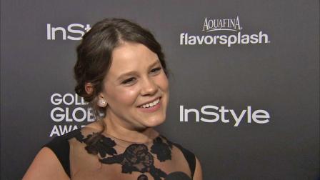Miss Golden Globe 2014, Sosie Bacon, the 21-year-old daughter of actors Kevin Bacon and Kyra Sedgwick, talks at a pre-Golden Globes event hosted by the Hollywood Foreign Press Association and InStyle magazine in Los Angeles on Nov. 21, 2013.