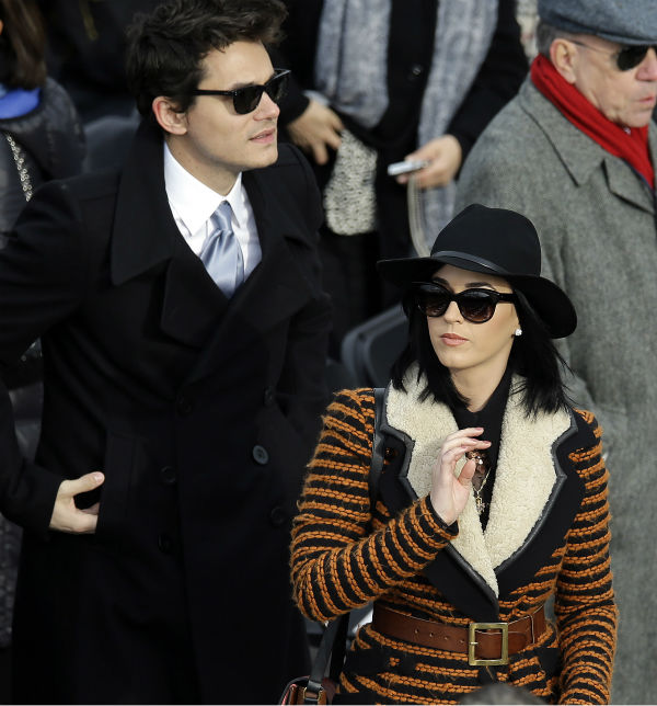 John Mayer and Katy Perry attend the ceremonial swearing-in of President Barack Obama at the U.S. Capitol during the 57th Presidential Inauguration in Washington on Jan. 21, 2013.