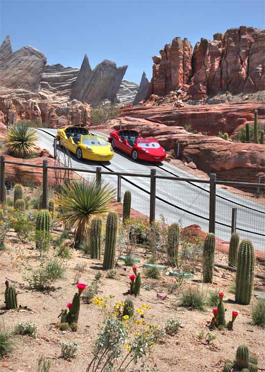 Radiator Springs Racers in Cars Land, shown here...