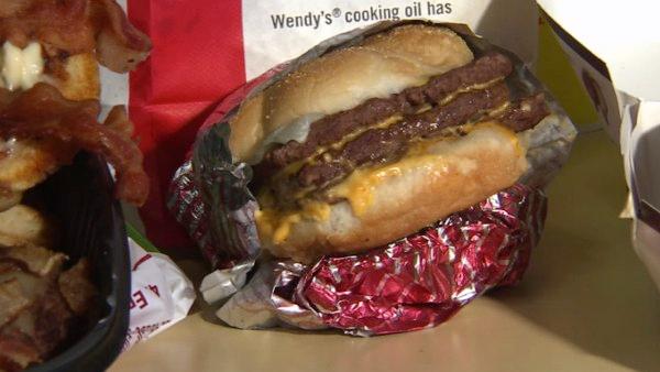 Nutrition facts show Wendy's Bacon Deluxe Triple Burger has 1,140 calories and has more sodium than you should have in a day, along with a day and a half's worth of saturated fat (31 grams). 

