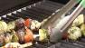 Finally, Overbaugh says when using foods that are moist in nature, remember that instead of spraying the grill, you can just spray the actual skewer.