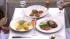 A juicy steak, a pile of pasta and a glass of...