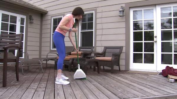 Sweep away 167 calories or vacuum for about 140. 

