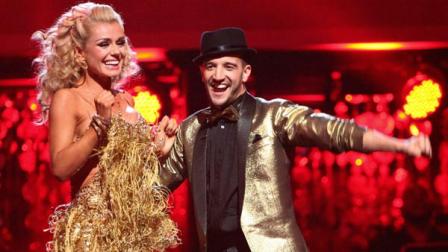 Katherine Jenkins and partner Mark Ballas are seen on Dancing With The Stars on Tuesday, April 24, 2012.