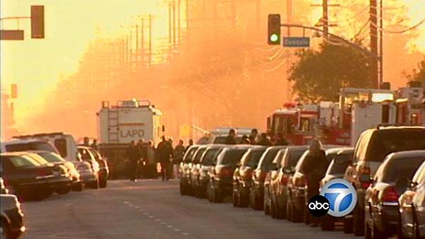 Emergency personnel at the scene of a deadly standoff in Winnetka.