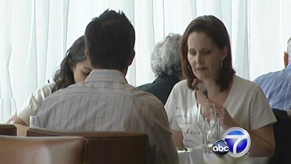 Group eating at a restaurant