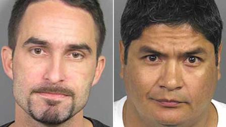 Erik Baca, 27, of Los Angeles and Javier Lopez, 42, of San Juan Capistrano face burglary and credit card fraud charges for allegedly using counterfeit credit cards at various desert casinos to obtain large cash advances.