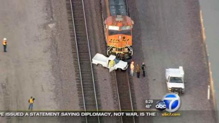 A driver of a truck was struck and killed by a freight train Pierce Street and Magnolia Avenue in Riverside Friday morning.