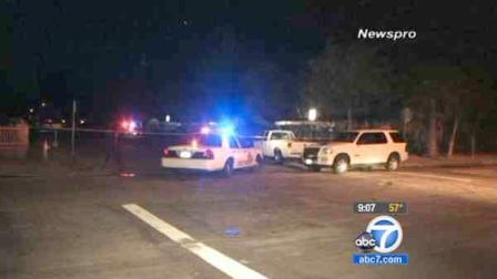 San Bernardino County Sheriffs Department patrol cars are shown at the scene of a hit-and-run crash in Muscoy on Saturday, April 7, 2012.