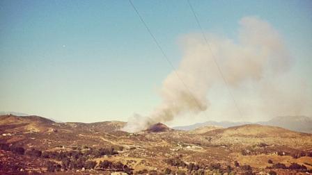 Eyewitness News viewer Garth Humbert sent in this photo of a brush fire in the area of De Portola Road and Palm Street just south of Hemet on Saturday, Sept. 1, 2012.