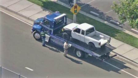 A truck is seen outside Hemet High School. The driver, Daniel Carrillo, struck eight students outside the high school on May 30, 2012. All eight students survived but one suffered serious brain damage.