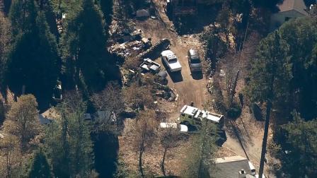 Police investigate a deputy-involved shooting in Crestline on Monday, Nov. 12, 2012.