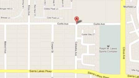 A pickax-wielding man was shot four times by a Fontana police officer at the end of a pursuit early Tuesday morning, Nov. 13, 2012, on the 6100 block of Catawba Avenue.