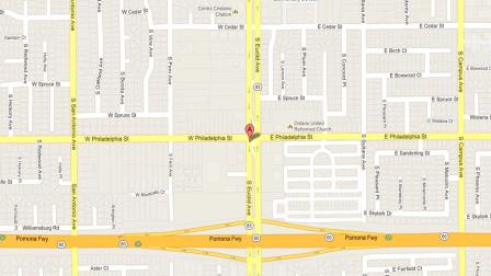 A map indicates the area where a 49-year-old male was fatally shot on the 2200 block of South Euclid Avenue in Ontario, Wednesday, Nov. 21, 2012.