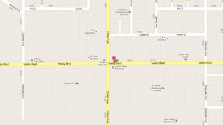 A 43-year-old unidentified gas station clerk was pepper sprayed during a robbery at a 76 gas station located at 16111 Valley Boulevard in Fontana on Monday, Dec. 3, 2012.