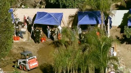 Authorities have been excavating a yard on the 1700 block of South Palm Avenue in Ontario while searching for Oscar Javier Contreras Escobar.