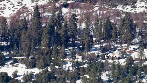 The scene of the latest possible sighting of fugitive murder suspect Chris Dorner, Tuesday, Feb. 12, 2013.