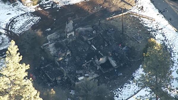 A Big Bear-area cabin where fugitive Chris Dorner is believed to have died on Wednesday, Feb. 13, 2013, day after the structure went up in flames.
