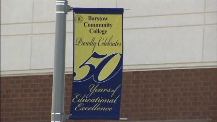A Barstow Community College sign is seen in this undated file photo.