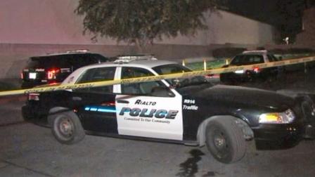 A Rialto police vehicle is seen on Sunday, March 24, 2013.