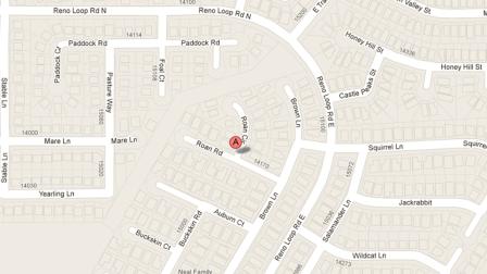 A map indicates the location of a shooting in the 15000 block of Roan Circle in Victorville on Sunday, May 19, 2013.