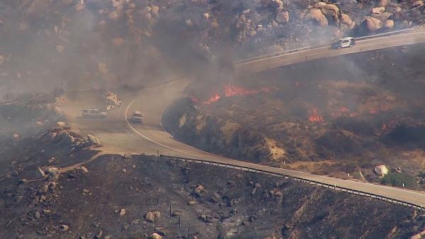 The Silver Fire continues to burn near Cabazon on Thursday, Aug. 8, 2013.