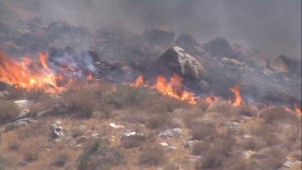The Silver Fire continues to burn near Cabazon on Thursday, Aug. 8, 2013.