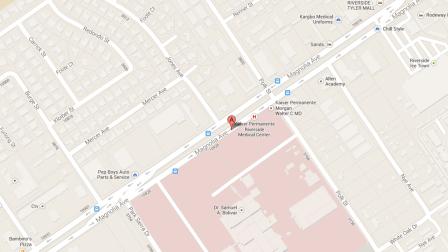 A map indicates the Happy Land Internet Cafe near the 10900 block of Magnolia Avenue in Riverside were an illegal gambling operation was busted on Friday, August 16, 2013.
