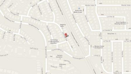 A map indicates the area near the 1700 block of Partridge Avenue in Upland where a pit bull attacked a man and his dog on Sunday, Aug. 25, 2013.