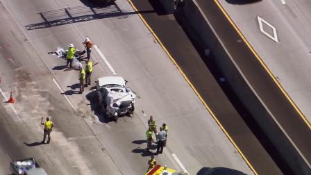 Two people were killed and two others injured in a multi-vehicle accident on the 60 Freeway in Chino Monday, Sept. 23, 2013.