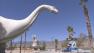 The Wheel Inn diner along the 10 Freeway in Cabazon has suddenly closed. The future of its dinosaur statues is unknown.