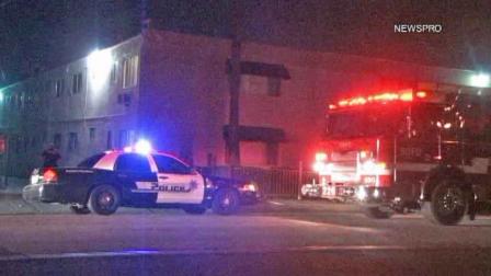 A search is underway for the gunman behind a deadly shooting at an apartment complex on the 1200 block of East Lynwood Drive in San Bernardino Saturday, Oct. 12, 2013.