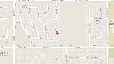 A map indicates the area near the 13000 block of Pocono Court in Moreno Valley where police responded to reports of an apparent hate crime Sunday, Oct. 13, 2013.