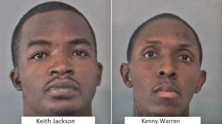 Keith Johnson, 27, Jenny Warren, 26, both of Los Angeles, are shown in a booking photo from the Corona Police Department. Johnson and Warren were arrested for residential burglary on Monday, Oct. 21, 2013.