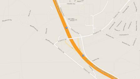 A map indicates the intersection of Calimesa Boulevard and Singleton Road in Calimesa where a man on a bicycle was struck Sunday, Dec. 29, 2013.