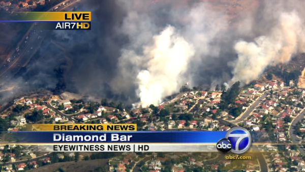 Fire burning in Diamond Bar