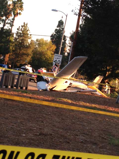 A small airplane with two occupants crashed on...