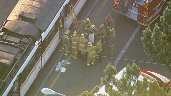 Metro Blue Line train collides with MTA bus
